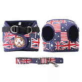 KUTKUT Adjustable Printed Denim, Soft Breathable Harness and Leash Set,Cowboys Strap | for Small -Medium Dogs and Cats - kutkutstyle